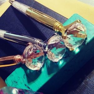3} REALISTIC- DIAMOND *LOOK* PEN SET. SILVER, GOLD, & ROSE GOLD